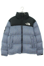 シュプリーム SUPREME　×ノースフェイス THE NORTH FACE サイズ:S 21SS Studded Nuptse Jacket スタッドヌプシダウンジャケット(ブルー×ブラック)【600132】【SB01】【メンズ】【中古】bb154#rinkan*S