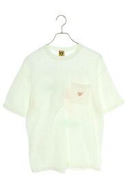 ヒューマンメイド HUMAN MADE　サイズ:L 22SS Flamingo Pocket Tee バックプリントポケットTシャツ(ホワイト)【415042】【SB01】【メンズ】【中古】bb378#rinkan*B