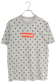 シュプリーム SUPREME　×コムデギャルソンシャツ COMME des GARCONS SHIRT サイズ:S 12SS Box Logo Tee ドットミラーボックスロゴTシャツ(グレー)【604042】【OM10】【メンズ】【中古】bb205#rinkan*S