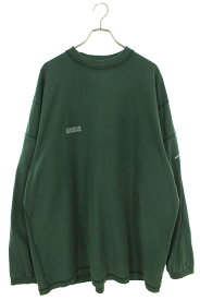 ヴェトモン VETEMENTS　サイズ:XS UE54LS140Z インサイドシャークロゴプリント長袖カットソー(グリーン)【811132】【FK04】【メンズ】【中古】bb349#rinkan*B