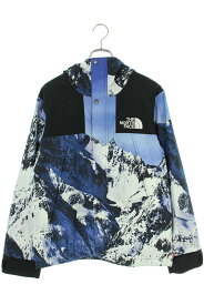 シュプリーム SUPREME　×ノースフェイス THE NORTH FACE サイズ:S 17AW The North Face Mountain Parka 総柄マウンテンパーカーブルゾン(ブルー調)【911132】【OM10】【メンズ】【中古】bb315#rinkan*B