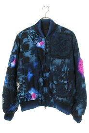 ルイヴィトン LOUISVUITTON　サイズ:48 Solt Print Bomber 中綿ダミエ総柄ソルトプリントボンバージャケットブルゾン(ブルー)【612132】【SS13】【メンズ】【中古】bb132#rinkan*A