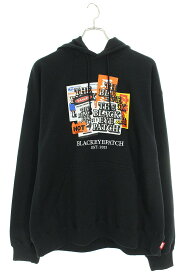 ブラックアイパッチ BlackEyePatch　サイズ:L 23SS LABEL PACK HOODIE フード刺繍プルオーバーパーカー(ブラック)【812132】【BS99】【メンズ】【中古】bb51#rinkan*S