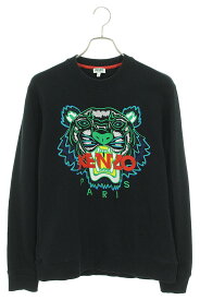 ケンゾー KENZO　サイズ:S F955SW0014XA タイガー刺繍クルーネックスウェット(ブラック)【912132】【BS99】【メンズ】【中古】bb216#rinkan*B