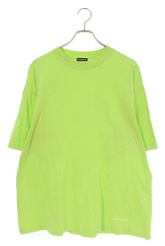 バレンシアガ BALENCIAGA　サイズ:XS 541853 TCV41 裾ロゴ刺繍Tシャツ(ライトグリーン)【622132】【BS99】【メンズ】【中古】bb187#rinkan*B