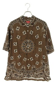 シュプリーム SUPREME　サイズ:XL 21SS Bandana Silk S S Shirt バンダナシルク半袖シャツ(ブラウン)【415042】【NO05】【メンズ】【中古】【準新入荷】bb82#rinkan*B