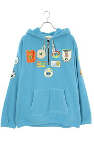 アドバイザリーボードクリスタル Advisory Board Crystals　サイズ:XL 23AW ABC. PEOPLE'S PHARMACIST HOODIE ワッペンフリースハーフジップブルゾン(ブルー)【601042】【BS99】【メンズ】【中古】[less]bb131#rinkan*A