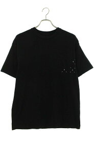 シークエル SEQUEL　サイズ:M ポケットロゴプリントTシャツ(ブラック)【701042】【BS99】【メンズ】【中古】[less]bb169#rinkan*B
