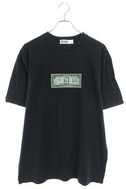 シークエル SEQUEL　サイズ:L ロゴマニープリントTシャツ(ネイビー)【601042】【BS99】【メンズ】【中古】[less]bb18#rinkan*B