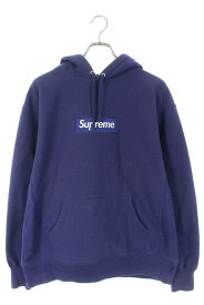シュプリーム SUPREME　サイズ:M 21AW Box Logo Hooded Sweatshirt ボックスロゴフーデッドパーカー(ネイビー)【211042】【SB01】【メンズ】【中古】bb411#rinkan*C