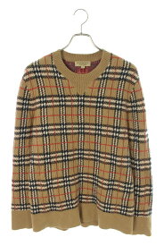 バーバリー Burberry　サイズ:L 18AW 8005117 ノヴァチェックカシミヤニット(ベージュ調)【601042】【SB01】【メンズ】【中古】bb411#rinkan*B