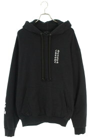 クロムハーツ Chrome Hearts　サイズ:XL SWTSHRT PLVR アームロゴプリントプルオーバーパーカー(ブラック)【011042】【SJ02】【メンズ】【中古】bb17#rinkan*B