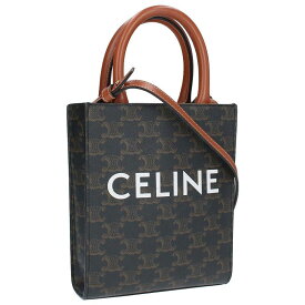 セリーヌバイエディスリマン CELINE by Hedi Slimane　 ミニバーティカルカバ ロゴプリントトリオンフ2WAYショルダーバッグ(ブラウン調)【221042】【GZ11】【小物】【中古】bb389#rinkan*B