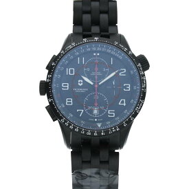 ヴィクトリノックス VICTORINOX　 241742 Swiss Army スイスアーミーブラックスチール腕時計(ブラック)【102042】【BS99】【小物】【中古】bb328#rinkan*S