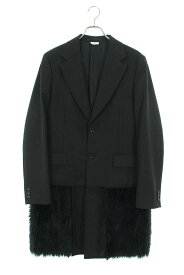 コムデギャルソンオムプリュス COMME des GARCONS HOMME PLUS　サイズ:M 23AW PL-J029 AD2023 フェイクファードッキングテーラードロングコート(ブラック)【202042】【BS99】【メンズ】【中古】bb326#rinkan*D