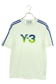ワイスリー Y-3　×パレス Palace サイズ:M 22AW HT3750 ロゴプリントTシャツ(ホワイト×ブルー調)【721042】【BS99】【メンズ】【中古】bb14#rinkan*B