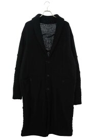 ヨウジヤマモトプールオム YOHJI YAMAMOTO POUR HOMME　サイズ:3 HK-K81-188 ロングニットコート(ブラック)【821042】【BS99】【メンズ】【中古】bb187#rinkan*B