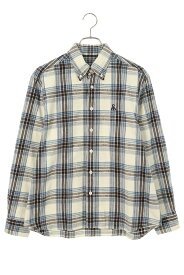 ソフネット SOPHNET 　サイズ:S 22AW SOPH-222022 FLANNEL CHECK SCORPION BIG B.D SHIRT フランネルチェックスコーピオン長袖シャツ(ホワイト調)【502042】【BS99】【メンズ】【中古】bb51#rinkan*S