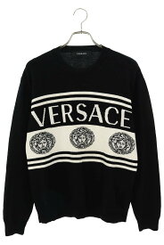 ヴェルサーチェ Versace　サイズ:48 1002719 フロントメデューサニット(ブラック)【702042】【BS99】【メンズ】【中古】bb132#rinkan*B