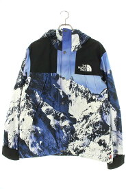 シュプリーム SUPREME　×ノースフェイス THE NORTH FACE サイズ:M The North Face Mountain Parka 総柄マウンテンパーカージャケット(ブルー調)【012042】【OM10】【メンズ】【中古】bb17#rinkan*B