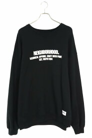 ネイバーフッド NEIGHBORHOOD　サイズ:XL 232UWNH-CSM02 ロゴプリントクルーネックスウェット(ブラック)【213042】【BS99】【メンズ】【中古】bb62#rinkan*B