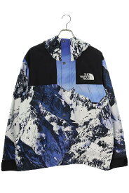 シュプリーム SUPREME　×ノースフェイス THE NORTH FACE サイズ:L 17AW The North Face Mountain Parka 総柄マウンテンパーカーブルゾン(ブルー調)【912042】【FK04】【メンズ】【中古】bb177#rinkan*B