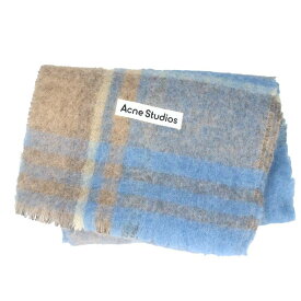 アクネストゥディオズ ACNE STUDIOS　 FN-UX-SCAR000157 モヘア混チェック柄マフラー(ライトブルー調)【322042】【BS99】【小物】【中古】bb315#rinkan*B