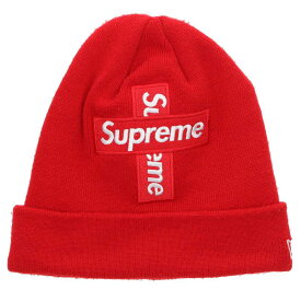 シュプリーム SUPREME　×ニューエラ New Era 20AW Cross Box Logo Beanie クロスボックスロゴビーニー(レッド)【403042】【BS99】【小物】【中古】bb294#rinkan*B