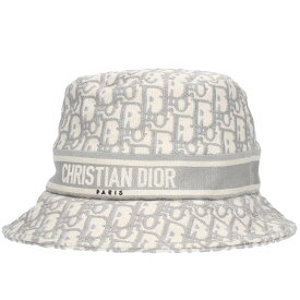 クリスチャンディオール Christian Dior　サイズ:59 11DOB923I132 オブリークバケットハット帽子(グレー)【203042】【OM10】【小物】【中古】bb294#rinkan*B
