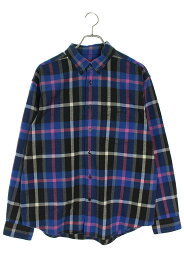 シュプリーム SUPREME　サイズ:S 23AW Plaid Flannel Shirt チェック長袖シャツ(ブルー×ピンク×ブラック)【823042】【BS99】【メンズ】【中古】bb376#rinkan*B