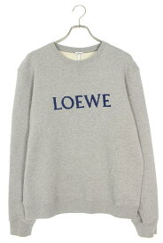 ロエベ LOEWE　サイズ:L H526Y24J26 ロゴ刺繍クルーネックスウェット(グレー)【303042】【SS13】【メンズ】【中古】bb127#rinkan*B