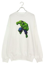 バレンシアガ BALENCIAGA　サイズ:XS 671125 TLV58 MARVEL ハルクプリントスウェット(ホワイト)【503042】【SB01】【メンズ】【中古】bb51#rinkan*B