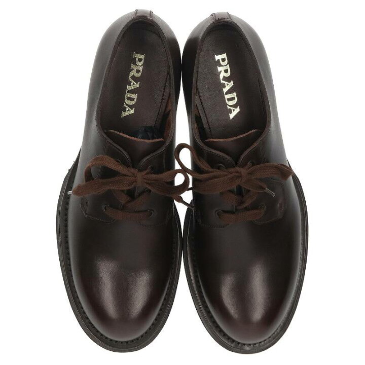 楽天市場】プラダ PRADA サイズ:8.5 2EG100 レザーダービーシューズ 