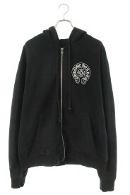 クロムハーツ Chrome Hearts　サイズ:M SWTSHRT HD ZIP 東京限定ホースシューバックプリントジップアップパーカー(ブラック×シルバー)【513042】【SS13】【メンズ】【中古】bb310#rinkan*C