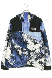 シュプリーム SUPREME　×ノースフェイス THE NORTH FACE サイズ:M 17AW The North Face Mountain Parka 総柄マウンテンパーカーブルゾン(ブルー調)【913042】【OM10】【メンズ】【中古】bb346#rinkan*B