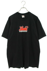 シュプリーム SUPREME　×トイマシーン サイズ:L 24SS Devil Cat Tee デビルキャットTシャツ(ブラック)【123042】【OM10】【メンズ】【中古】bb51#rinkan*S
