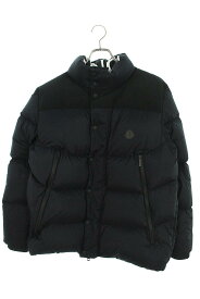 モンクレール MONCLER　サイズ:3 TISMIT 襟ロゴプリントダウンジャケット(ブラック)【823042】【BS99】【メンズ】【中古】bb51#rinkan*B