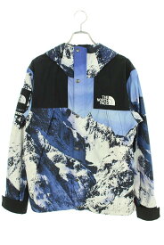 シュプリーム SUPREME　×ノースフェイス THE NORTH FACE サイズ:M 17AW The North Face Mountain Parka 総柄マウンテンパーカーブルゾン(ブルー調)【823042】【SB01】【メンズ】【中古】bb409#rinkan*B