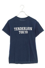 テンダーロイン TENDERLOIN　サイズ:S ロゴプリントTシャツ(ネイビー)【304042】【BS99】【メンズ】【中古】bb380#rinkan*C
