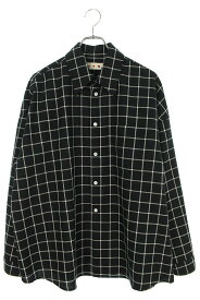 マルニ MARNI　サイズ:46 23AW CUMU0061A3 チェック長袖シャツ(ブラック)【404042】【BS99】【メンズ】【中古】bb216#rinkan*B