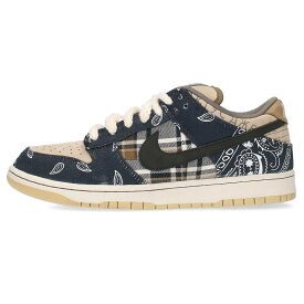 ナイキ NIKE　サイズ:27cm SB DUNK LOW PRM QS TRAVIS SCOTT CACTUS JACK CT5053-001 ダンクロープレミアムカクタスジャックスニーカー(ネイビー×ベージュ)【414042】【NO05】【メンズ】【小物】【中古】bb17#rinkan*A