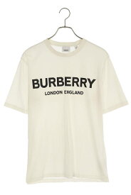 バーバリー Burberry　サイズ:XS 8026017 ロゴプリントオーバーサイズTシャツ(ホワイト)【614042】【BS99】【メンズ】【中古】【準新入荷】bb356#rinkan*C
