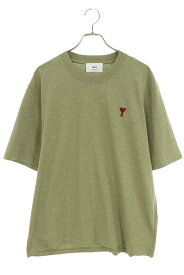 アミアレクサンドルマテュッシ AMI Alexandre Mattiussi　サイズ:L 24SS UTS005726 ハート刺繍Tシャツ(ライトグリーン)【314042】【SB01】【メンズ】【中古】bb20#rinkan*N-