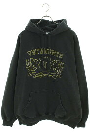 ヴェトモン VETEMENTS　サイズ:S 24SS UE64HD310BY BLACKYELLOW ロイヤルロゴパーカー(ブラック×イエロー)【314042】【NO05】【メンズ】【新古品】bb20#rinkan*N