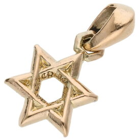 クロムハーツ Chrome Hearts　 22K STAR OF DAVID スターオブダビデチャーム ゴールドネックレストップ(イエローゴールド 9.00g)【804042】【SJ02】【小物】【中古】bb390#rinkan*B