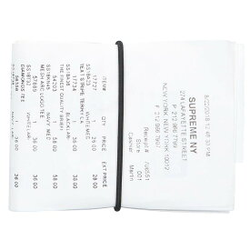 シュプリーム SUPREME　×エムエムシックス MM6 Receipt Wallet レシートデザインレザー財布(ホワイト×ブラック)【704042】【OM10】【小物】【中古】bb209#rinkan*S