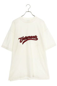 ヴェトモン VETEMENTS　サイズ:S 18SS MSS18TR37 ベースボールロゴオーバーサイズTシャツ(ホワイト)【114042】【OM10】【メンズ】【中古】bb355#rinkan*B