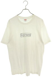 シュプリーム SUPREME　サイズ:L Chalk Logo Tee チョークボックスロゴTシャツ(ホワイト)【814042】【OM10】【メンズ】【中古】bb205#rinkan*B