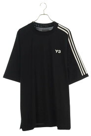 ワイスリー Y-3　サイズ:L H63065 3ストライプTシャツ(ブラック×ホワイト)【324042】【BS99】【メンズ】【中古】bb356#rinkan*B