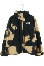 シュプリーム SUPREME　×ノースフェイス THE NORTH FACE サイズ:M 21AW Bleached Denim Print Mountain Jacket タイダイマウンテンジャケットブルゾン(ブラウン×ブラック)【224042】【FK04】【メンズ】【中古】bb51#rinkan*B